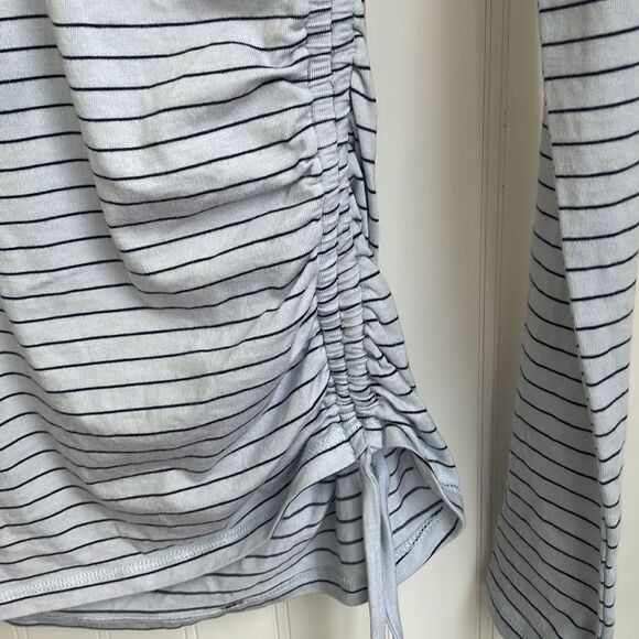 CALIA by Carrie Underwood long sleeve side ruching with ties striped top size XS - Picture 4 of 12